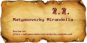 Matyasovszky Mirandella névjegykártya